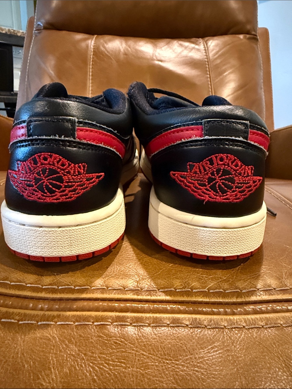 Jordan Low-Top Sneakers in Black and Red